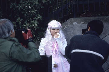 Girl being photographed in Harajuku
